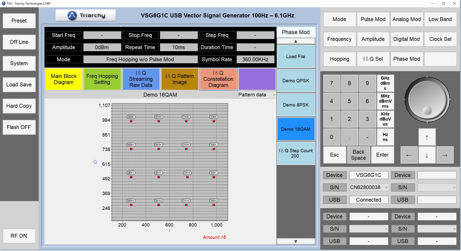 USB矢量信号发生器VSG6G1C（100Hz-6.2G）