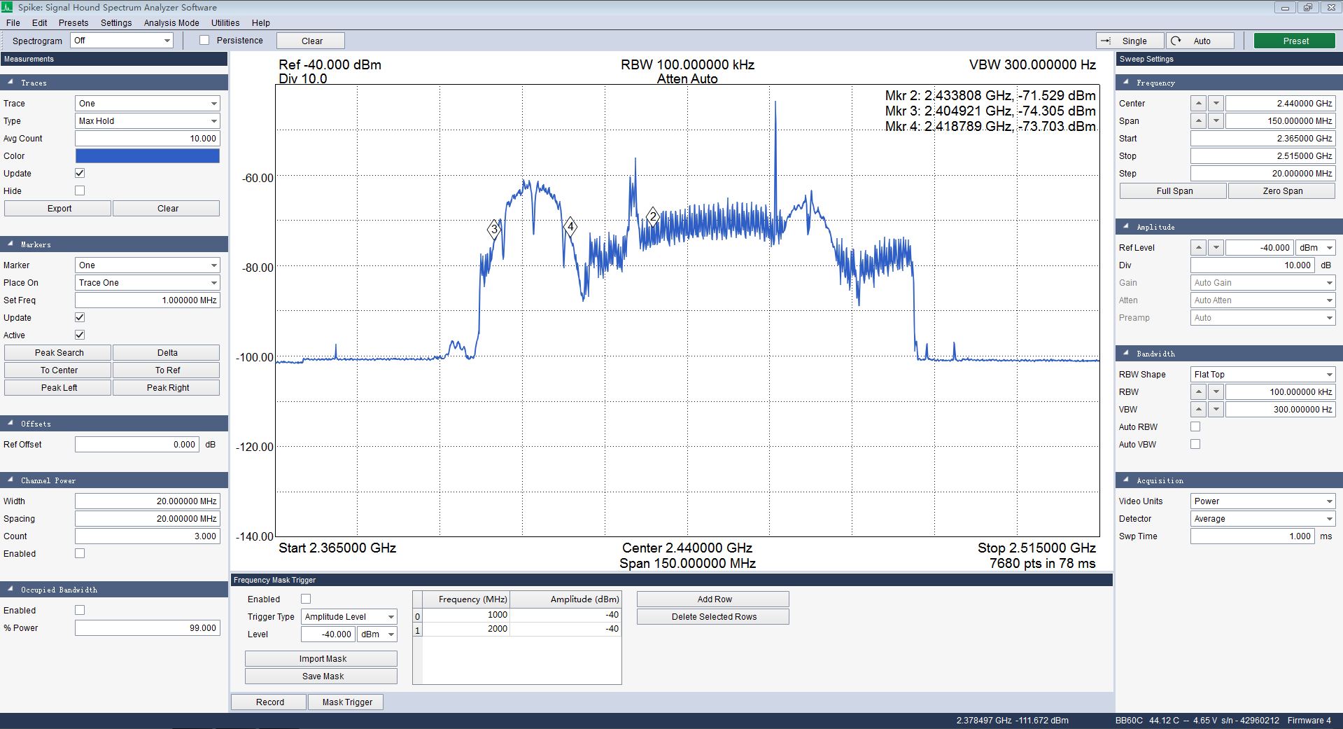 Signalhound BB60C实时频谱分析仪